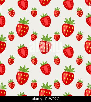 Modello senza giunture di fragole mature Illustrazione Vettoriale