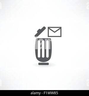 Una singola icona posta in un cestino Illustrazione Vettoriale