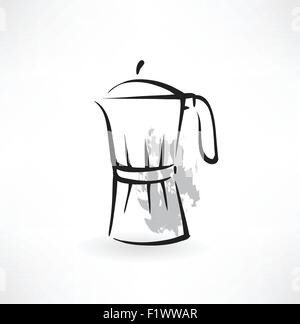 Macchina da caffè icona grunge Illustrazione Vettoriale