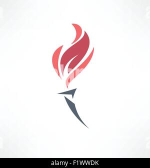 Icona della torcia. Logo design. Illustrazione Vettoriale
