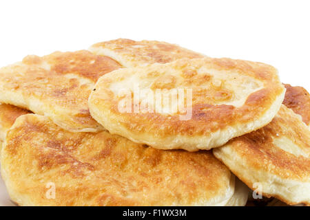 Polpette fritte isolato su uno sfondo bianco. Foto Stock