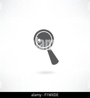 Lente di ingrandimento isolato su bianco Illustrazione Vettoriale
