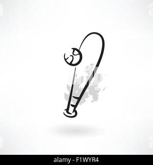 Baseball bat-icona grunge Illustrazione Vettoriale