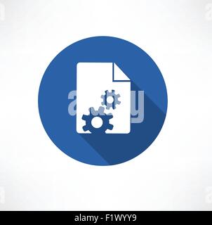 Le impostazioni del documento piatto icona di stile moderno illustrazione vettoriale Illustrazione Vettoriale