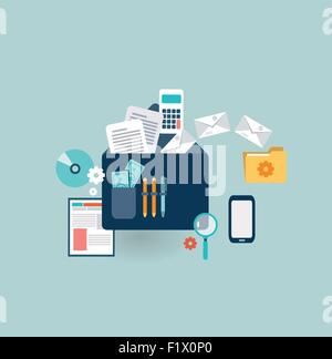 Business Briefcase icona. Appartamento in stile moderno design vettoriali Illustrazione Vettoriale