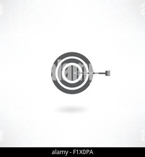 Target con icona a forma di freccia Illustrazione Vettoriale