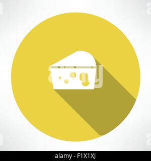 Icona di formaggio piatto stile moderno illustrazione vettoriale Illustrazione Vettoriale