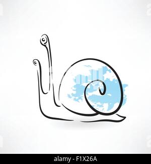Lumaca icona grunge Illustrazione Vettoriale