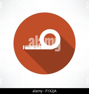 Nastro di misurazione piatto stile moderno illustrazione vettoriale Illustrazione Vettoriale