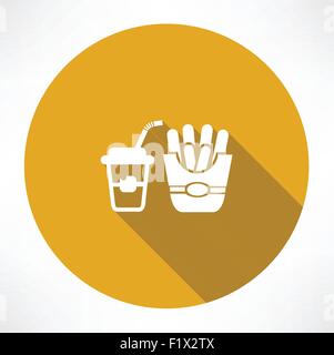 Il Fast Food icone. Appartamento in stile moderno illustrazione vettoriale Illustrazione Vettoriale