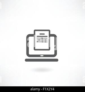 Computer portatile con l'icona del file Illustrazione Vettoriale