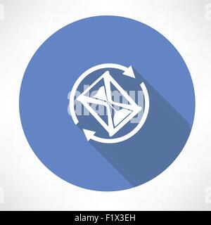 Clessidra nel ciclo icona . Appartamento in stile moderno illustrazione vettoriale Illustrazione Vettoriale