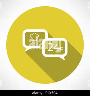 24 ore cafe icona. Appartamento in stile moderno illustrazione vettoriale Illustrazione Vettoriale