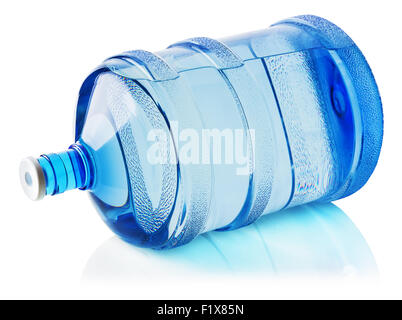 Bottiglia grande di acqua minerale isolato su uno sfondo bianco. Foto Stock