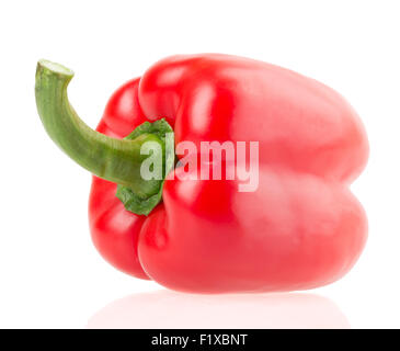 Fresco di pepe rosso su sfondo bianco, isolata. Foto Stock