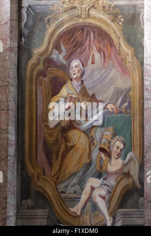 Pittura ad affresco nella St Nicholas Cathedral a Ljubljana, Slovenia il 30 giugno 2015 Foto Stock