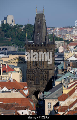 Torre della polvere nella porta di Praga Repubblica Ceca, Europa Foto Stock