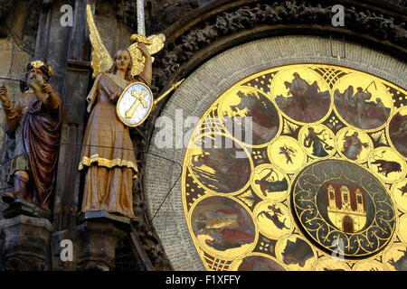 Orologio Astronomico di Praga, Repubblica Ceca, Europa Foto Stock