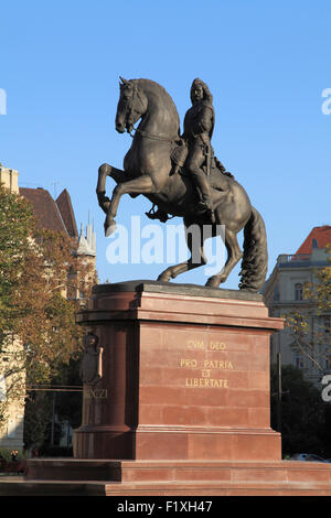 Ungheria Budapest Ferenc Rákóczi II statua piazza Kossuth Foto Stock