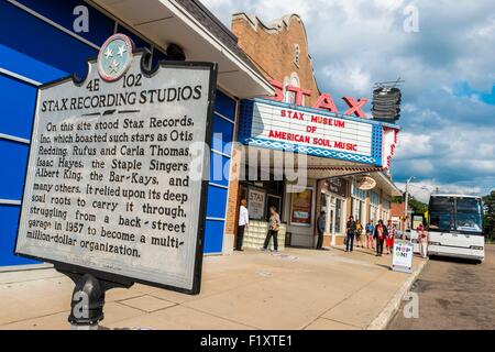 Stati Uniti, Tennessee, Memphis, Stax Museo di studi di registrazione che registra Isacco Hyères, Otis Redding, Aretha Franklin, Ike e Tina Turner, e centinaia di altri Foto Stock