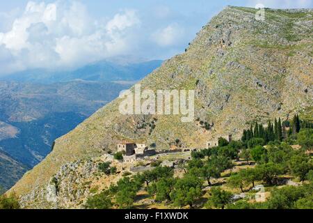 Albania, Qeparo, villaggio abbandonato Foto Stock