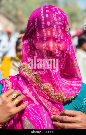 India Rajasthan, Ranakpur, gli agricoltori locali fair Foto Stock