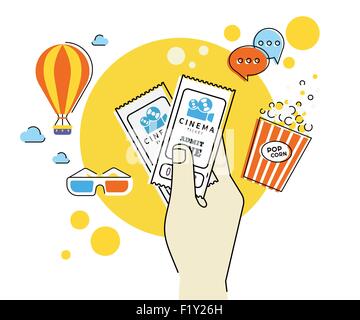 Due biglietti del cinema Illustrazione Vettoriale