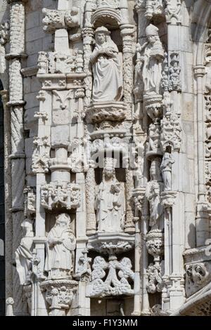 Il Portogallo, Lisbona, quartiere di Belem, il Monastero di Jeronimos (Mosteiro dos Jer≤nimos), classificato come patrimonio mondiale dall UNESCO, chiesa di Santa Maria Foto Stock