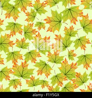 Seamless pattern colorati con foglie di autunno. Illustrazione Vettoriale