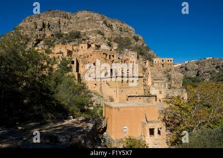 Oman, Ad-Dakhiliyah, Djebel Akhdar, Sayq altopiano, Wadi Bani habib Foto Stock