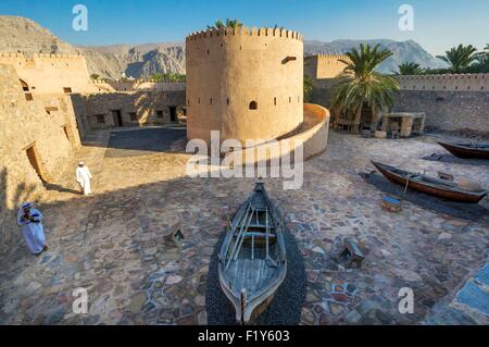 In Oman Khasab, Musandam, fort dal XVII secolo e museo Foto Stock
