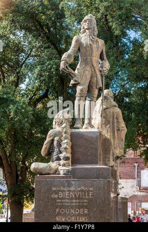 Stati Uniti, Louisiana, New Orleans, quartiere francese, Jean Baptiste Le Moyne fondatore di New Orleans Foto Stock