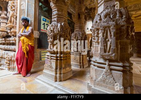 India Rajasthan, hill fort del Rajasthan elencati come patrimonio mondiale dall' UNESCO, Jaisalmer, ja∩n tempio di Chandraprabhu all'interno della Fortezza Foto Stock