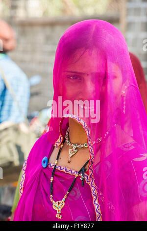 India Rajasthan, Ranakpur, gli agricoltori locali fair Foto Stock