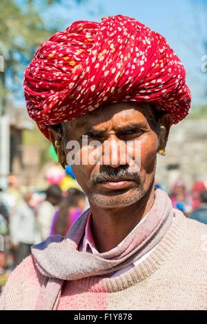 India Rajasthan, Ranakpur, gli agricoltori locali fair Foto Stock