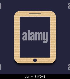 Abstract carta cartone tablet pc isolati su sfondo scuro Illustrazione Vettoriale