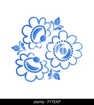 Bellissimi fiori pattern isolati su sfondo bianco Illustrazione Vettoriale