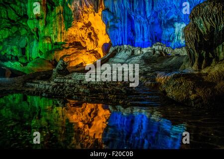 Hang Dau Go (pali in legno cave) Quang Ninh Provincia, Vietnam Foto Stock