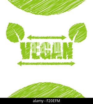 Vegetariano verde etichetta di testo Illustrazione Vettoriale