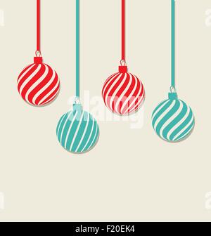 Natale sfere pendenti con copia spazio per il tuo testo semplice st Illustrazione Vettoriale