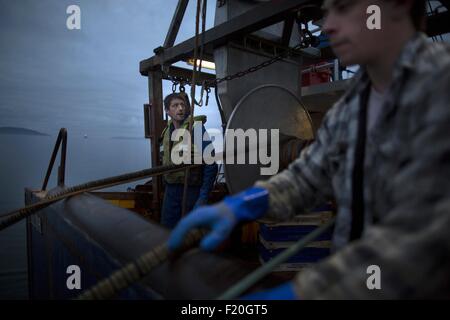I pescatori in mare Foto Stock