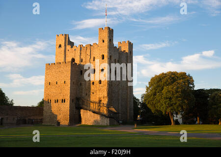 Rochester Castle, Rochester, Kent, England, Regno Unito, Europa Foto Stock