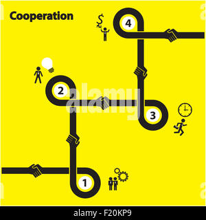 Handshake segno astratto modello di disegno. Business concetto creativo. Foto Stock