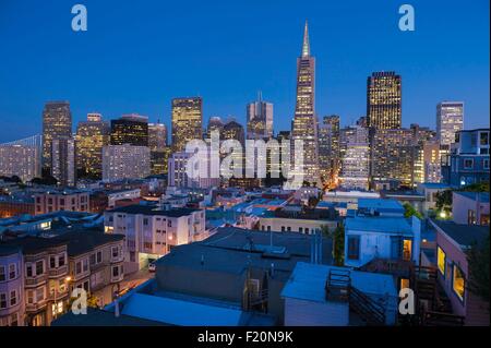 Gli Stati Uniti, California, San Francisco, Piramide Transamerica (Torre Transamerica) da architetto William Pereira Foto Stock