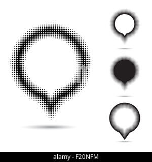 Set di mezzitoni astratto gli elementi di design. Foto Stock