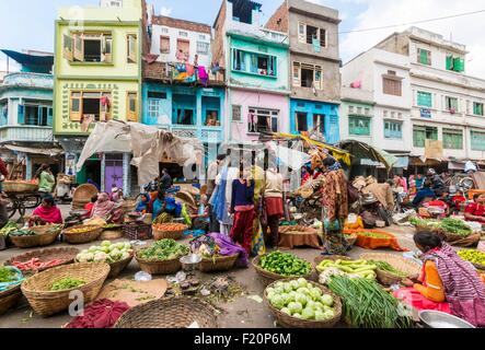 India Rajasthan, Udaipur, il mercato di frutta e verdura Foto Stock