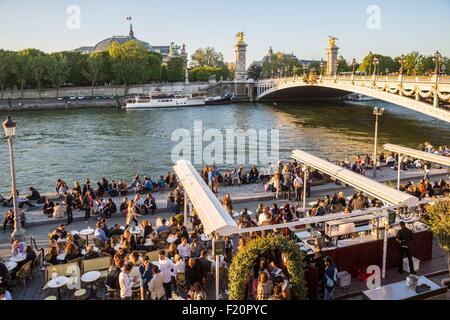 Francia, Parigi, zona elencata come patrimonio mondiale dall UNESCO, il nuovo Berges, bar Foto Stock