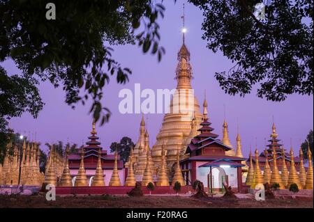 Myanmar (Birmania), stato Shan, Pa'O tribù, Hamsu, Maha Myatmuni pagoda Foto Stock