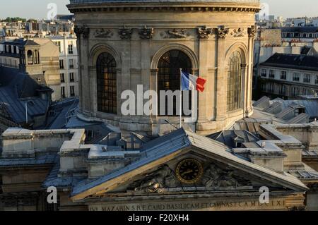 Francia, Parigi, l Institut de France è un accademico Francese istituzione creata il 25 ottobre 1795, seduta in ex Collegio dei quattro nazioni dell'edificio a No, 23 Quai de Conti nel 6 ° arrondissement di Parigi (vista aerea) Foto Stock