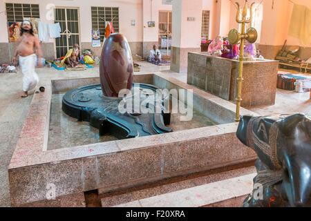 India Rajasthan, Jaipur, sadhu e lingam presso il tempio di Hanuman nella zona Galta Foto Stock